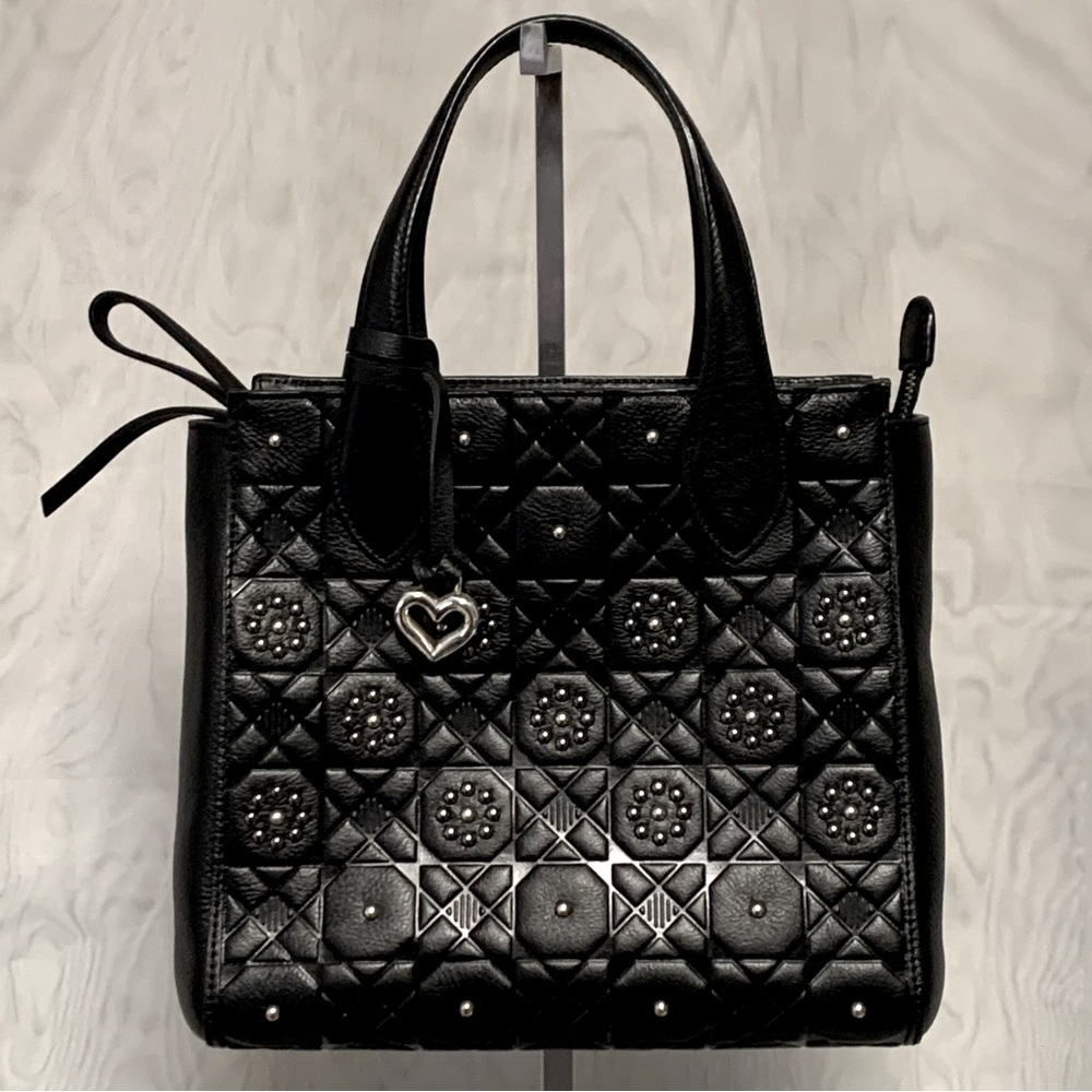 Brighton Antoinette Pretty Tough - crossbody tote - black leather / EUC
